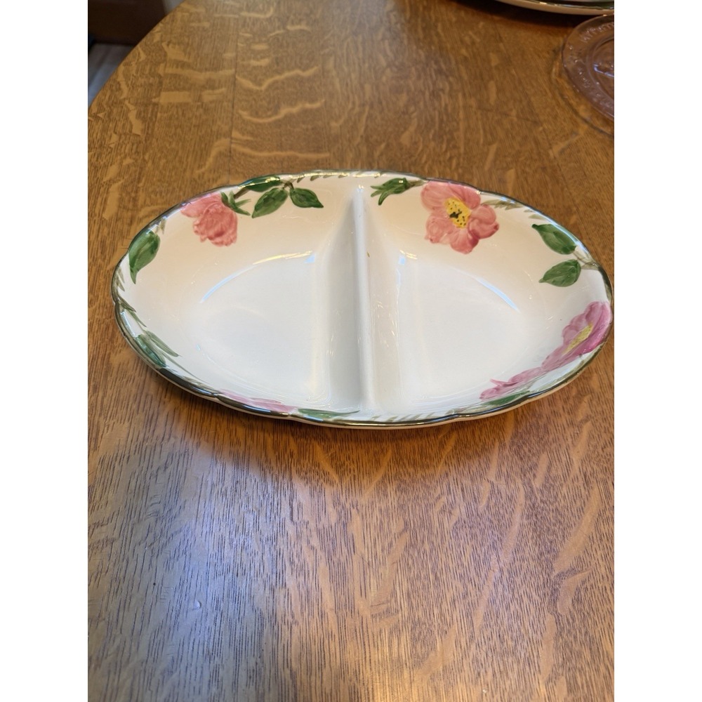 Vintage Franciscan DESERT ROSE Divided Oval Serving Dish Oven Safe California